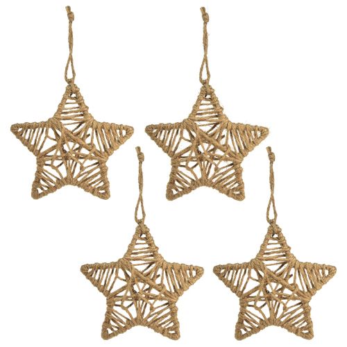 Product Decorative star for hanging jute star natural Ø18cm 4 pcs