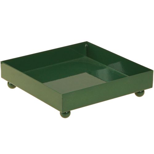Decorative tray square metal tray green 15×15cm 2pcs