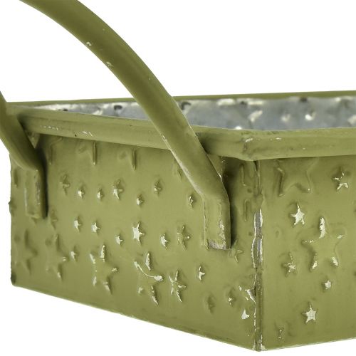 Product Decorative tray Christmas green stars 49cm/43cm set of 2