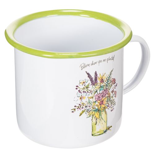 Decorative mug/plant pot, enamelled, Ø11.5cm H10cm buy online | Floristik24.co.uk