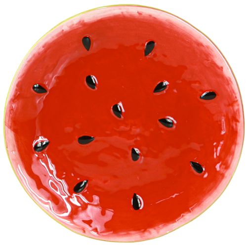 Floristik24 Decorative Plate Ceramic Plate Watermelon Ceramic Ø16cm 2pcs