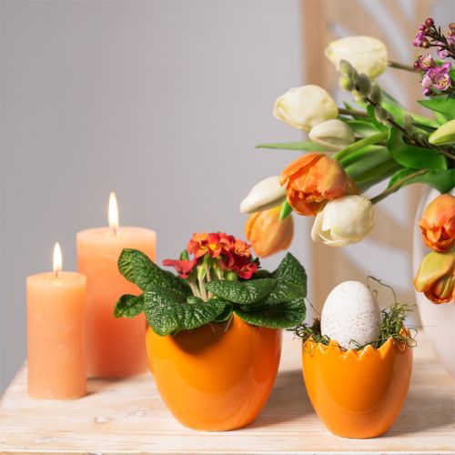 Floristik24 Decorative planter Easter colorful Easter eggs ceramic Ø11cm 4 pcs