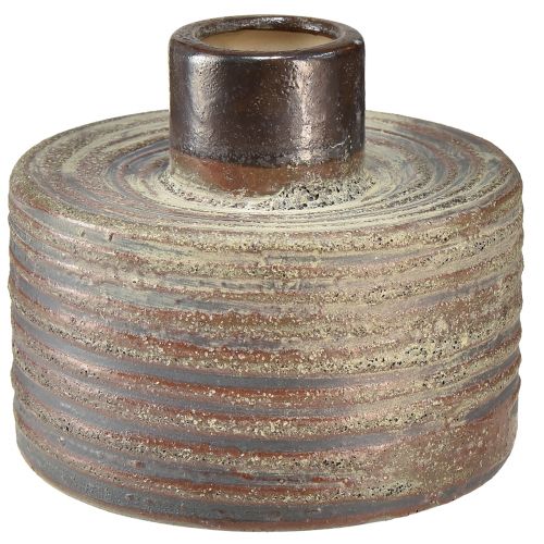 Floristik24 Decorative Vase Ceramic Ceramic Vase Brown Blue Grey 12x10.5cm 2pcs