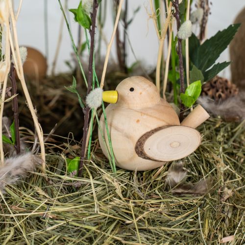 Product Decorative Birds Wooden Birds Table Decoration Spring Nature 7cm 3 Pcs