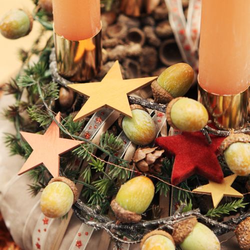 Product Decorative branch acorns decoration green autumn decoration artificial 80cm