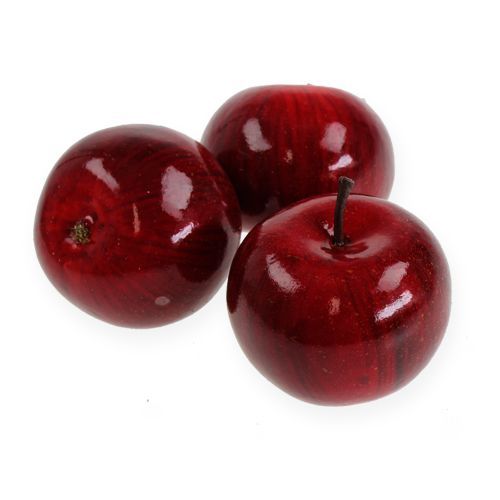 Artificial Apples Red, shiny 6cm 6 pcs
