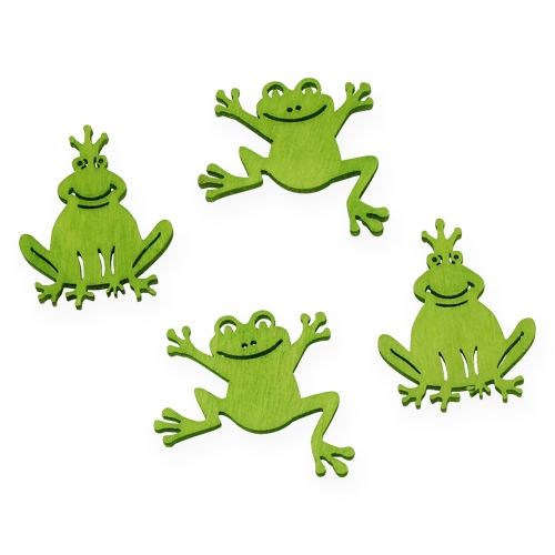 Floristik24 Scatter decoration wooden frog green 4cm 72 pcs