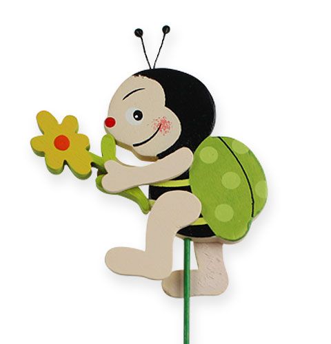 Floristik24 Wooden beetle on a stick assorted colors 7,5cm 24pcs