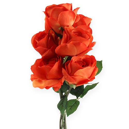 Floristik24 Deco-roses orange 32cm 6pcs