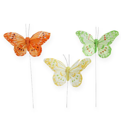 Floristik24 Decorative butterflies on the wire 10cm 12pcs