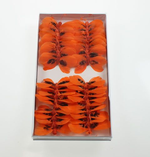 Floristik24 Decorative butterflies on the wire Orange 9cm 36pcs