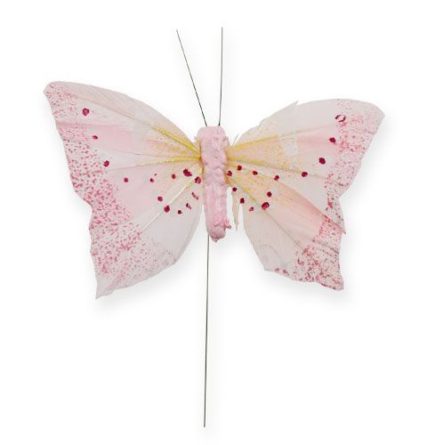 Floristik24 Deco butterfly on wire pastel 8cm 12pcs