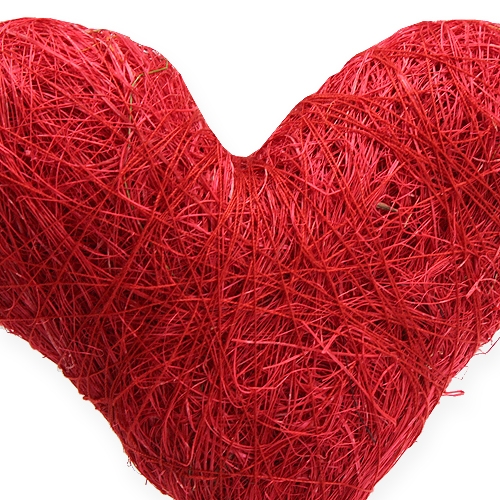 Floristik24 Flower plug sisal heart red 10cm 12pcs