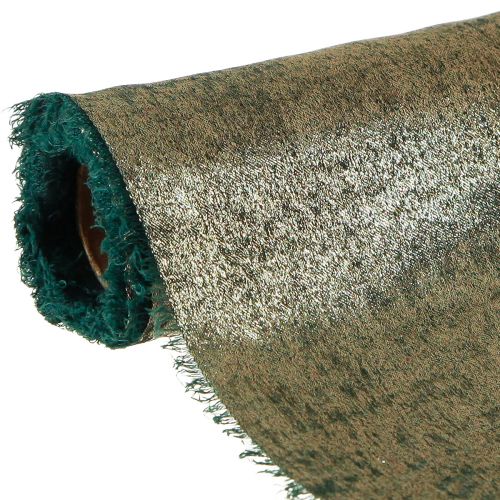 Floristik24 Decorative Ribbon Green Gold Frayed Vintage W28cm L2.5m