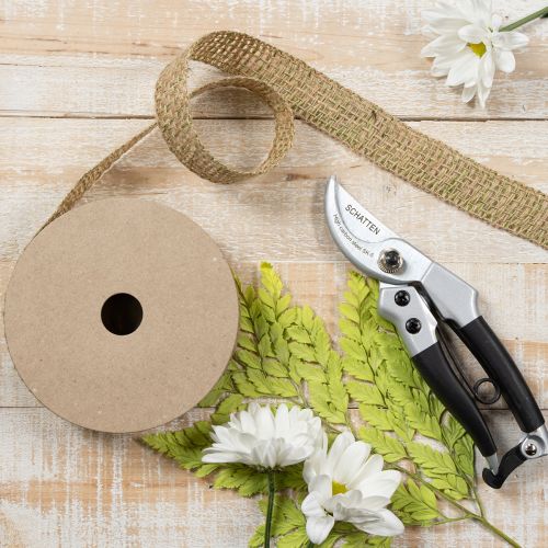 Product Green jute decorative ribbon, natural, 25mm wide, 10m length