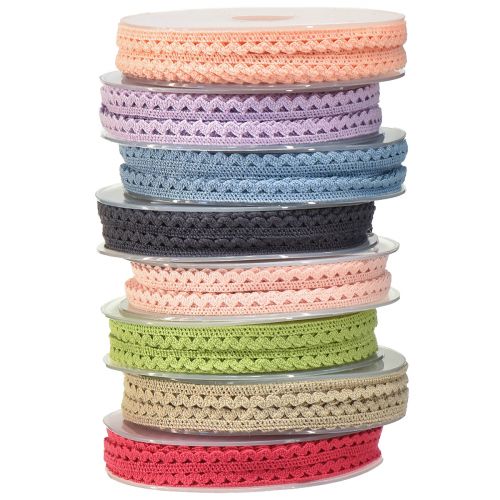 Product Lace trim decorative ribbon various colours W9mm L20m