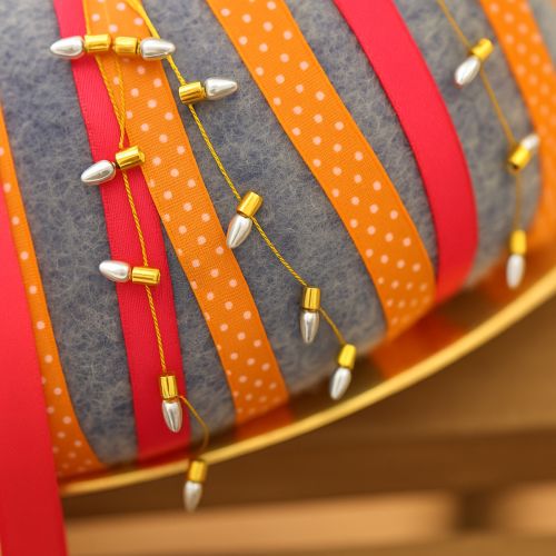 Product Decorative ribbon Christmas fairy lights gold silver W12mm L5m