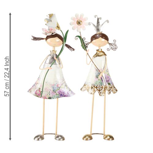 Product Decorative figures balcony decoration metal girl figures 56/57cm 2pcs