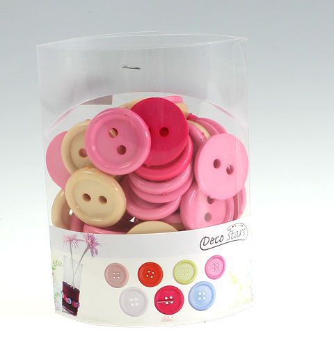 Floristik24 Decorative buttons Ø3,5cm 3-colored 46 pcs