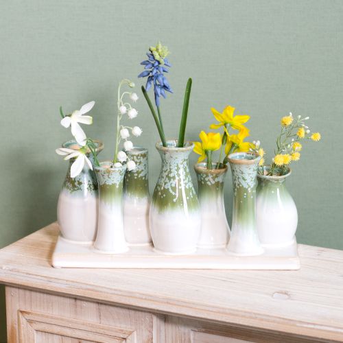 Product Decorative ceramic vases on a tray, versatile home decoration, 26cm