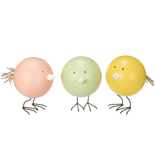 Decorative chick figurines as a cheerful eye-catcher for spring and Easter, 12cm, 3 pieces