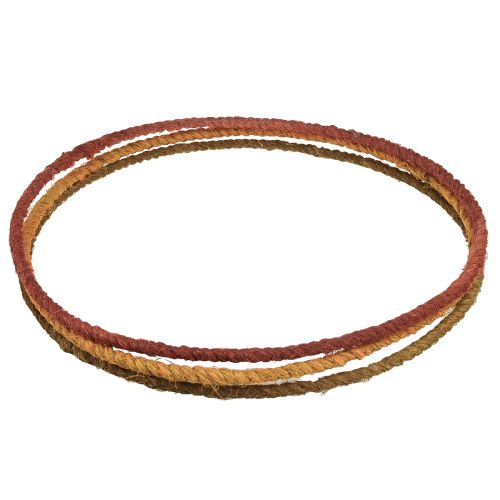 Product Decorative ring colored ring with jute yellow ochre brown Ø30cm 3pcs