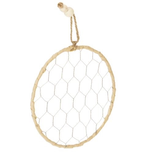 Floristik24 Decorative metal raffia hanging rings, Ø20cm, 4 pieces, boho wall decoration, window decoration
