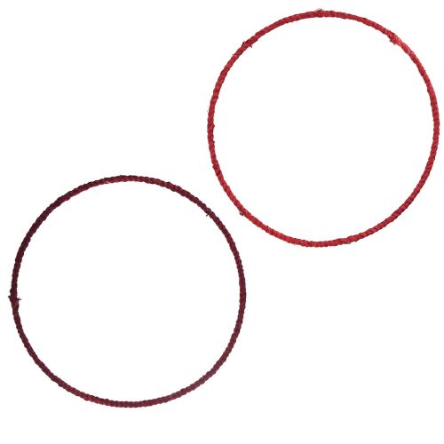 Product Decorative ring jute decoration loop red dark red Ø30cm 4pcs