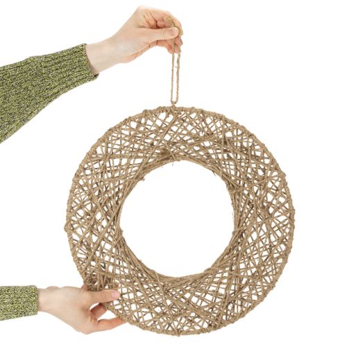 Product Decorative jute rings, natural hanging decoration, boho style, Ø38cm, 2 pieces, metal rings, wall decoration, window decoration