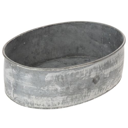 Product Decorative metal bowl, oval, grey, L22.5/19.5/16cm, set of 3
