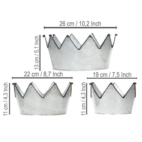Product Decorative bowl metal bowl crown Ø26.5/22.5/19cm set of 3