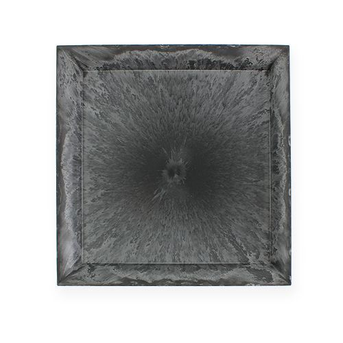 Plastic plate 20cm x 20cm square anthracite 6pcs