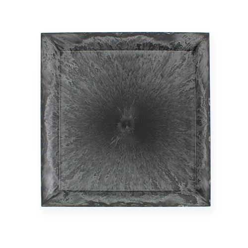 Floristik24 Plastic plate 20cm x 20cm square anthracite 6pcs