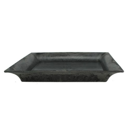 Floristik24 Plastic plate 20cm x 20cm square anthracite 6pcs