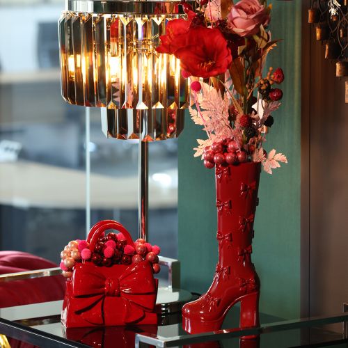 Decorative vase boot with bow design 37cm | Floristik24.co.uk