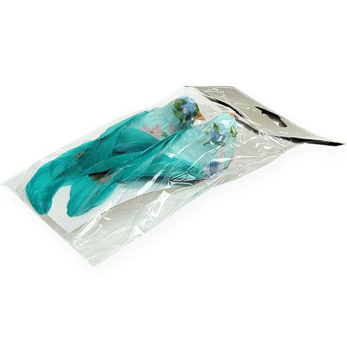 Floristik24 Decorative bird on wire Turkis 13cm 2pcs