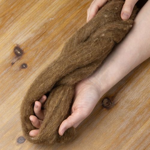 Product Wool cord, decorative wool, brown, 2m. Wool cord, felting wool for crafts & floristry.