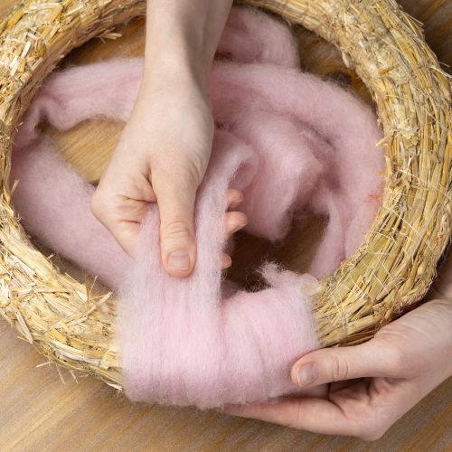 Product Decorative wool pink 2m wool cord felting wool for crafts &amp; floristry