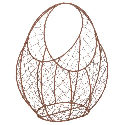 Wire basket, metal planter, spring decoration, Easter basket, brown, rust finish, H34cm L30cm buy online | Floristik24.co.uk