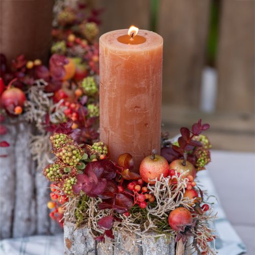 Solid Colored Candles Orange Peach Pillar Candles 60×100mm 4 Pcs