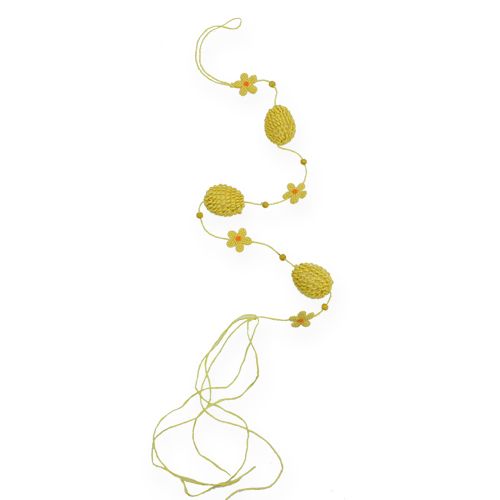 Floristik24 Garland with Easter eggs and flowers Yellow 120cm