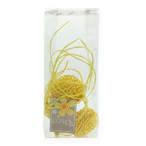 Floristik24 Garland with Easter eggs and flowers Yellow 120cm