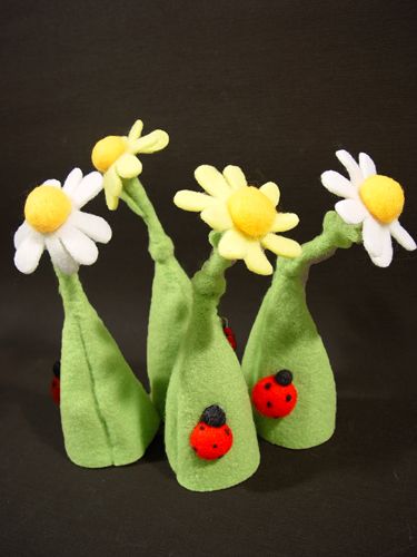 Floristik24 Egg warmer felt flowers 16cm 4pcs