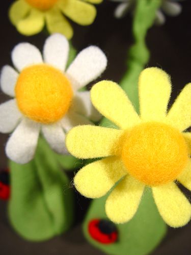 Floristik24 Egg warmer felt flowers 16cm 4pcs