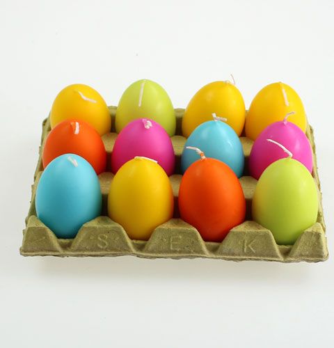 Easter egg candles 6cm multicolored assorted 12pcs | Floristik24.co.uk