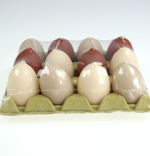 Floristik24 Deko-egg candles 6cm 3-color assorted 12pcs