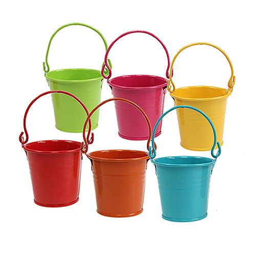 Floristik24.co.uk Bucket Ø8cm H7cm 12pcs different colors