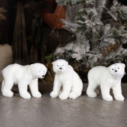 Product Polar bear decorative figures standing and sitting white 16/20cm 3pcs