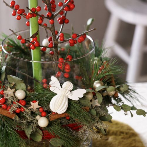 Product Angel Pendant Honeycomb Paper Decoration Christmas White 6cm 6 Pcs