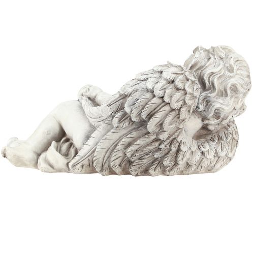 Product Angel lying grave decoration polyresin grey white 31×16cm